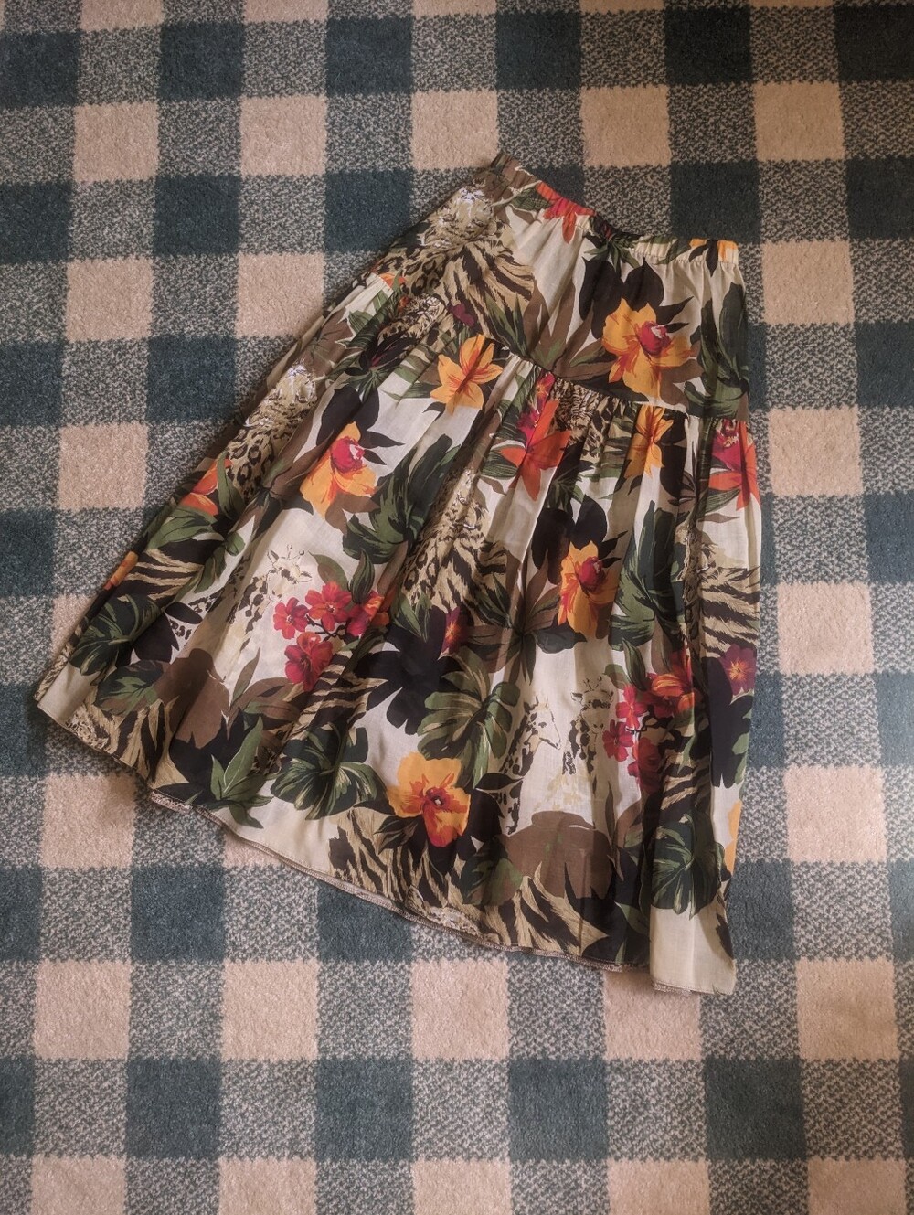 Amazing Lightweight Flowy Ruffle Vintage Safari Sprint Skirt Size XS